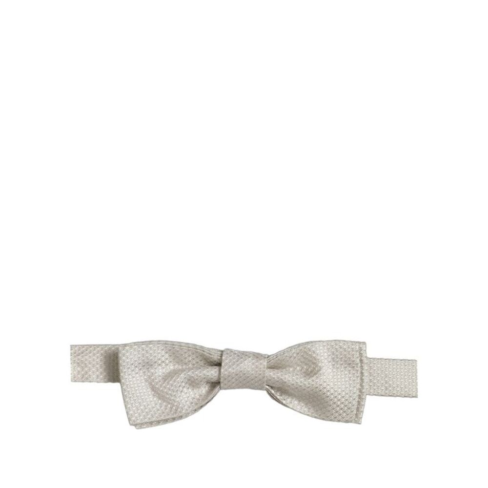 Dolce & Gabbana Men White 100% Silk Adjustable Neck Papillon Bow Men's Tie